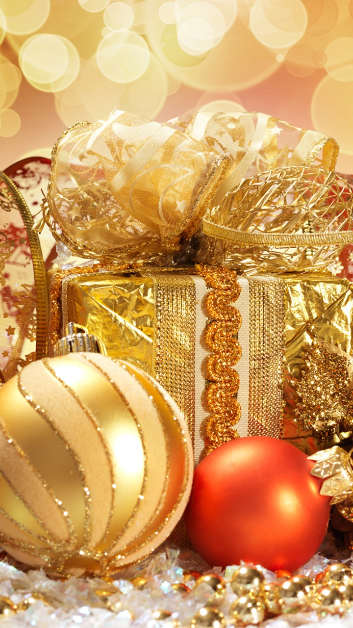 Neujahr, Weihnachten, Weihnachtsdekoration, Christmas Ornament, Geschenkkorb. Wallpaper in 720x1280 Resolution