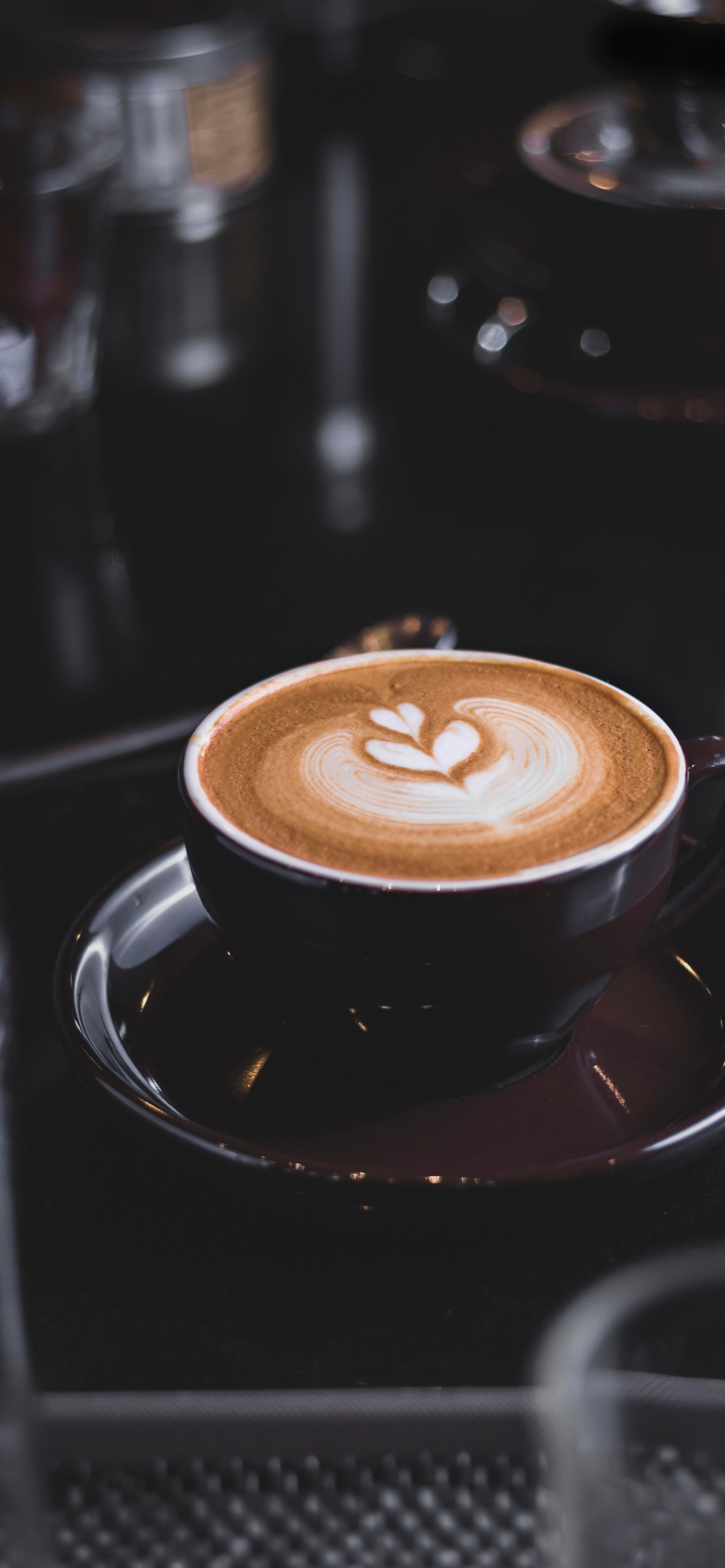 Brown Ceramic Cup With Coffee. Wallpaper in 1242x2688 Resolution