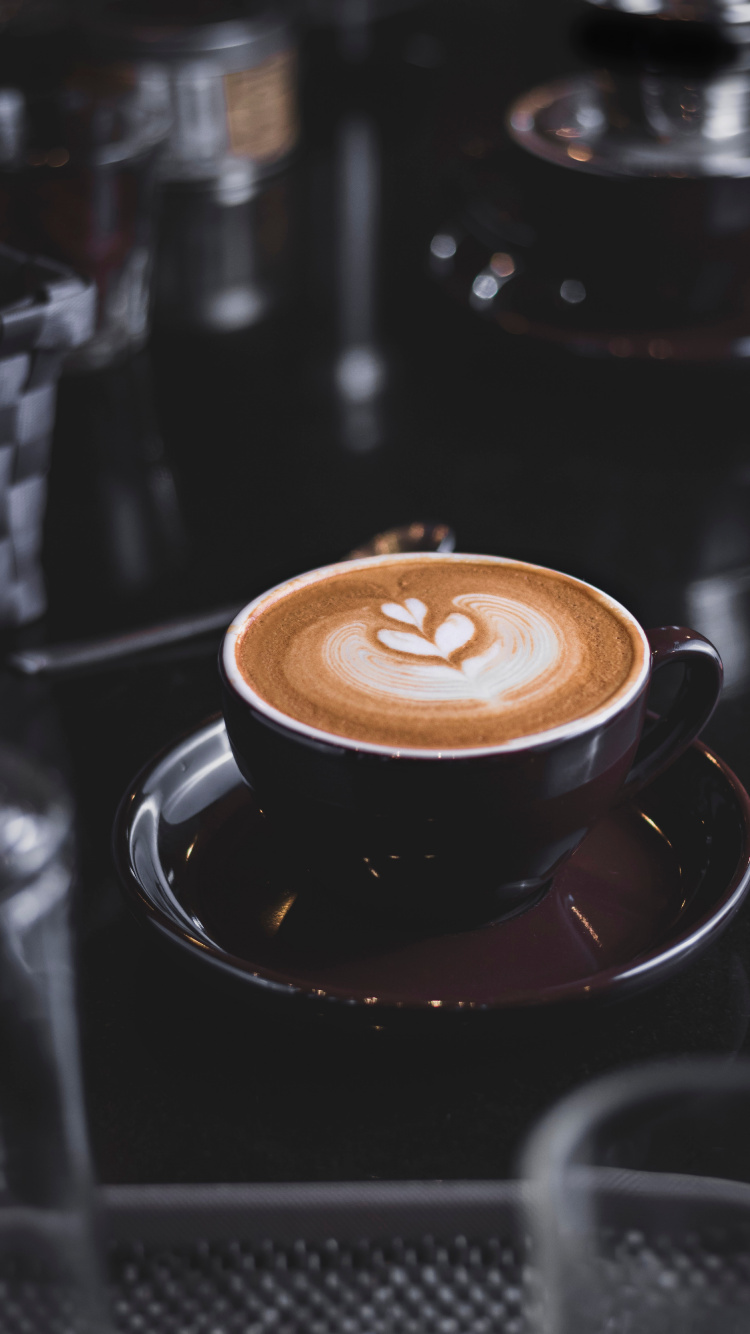 Brown Ceramic Cup With Coffee. Wallpaper in 750x1334 Resolution