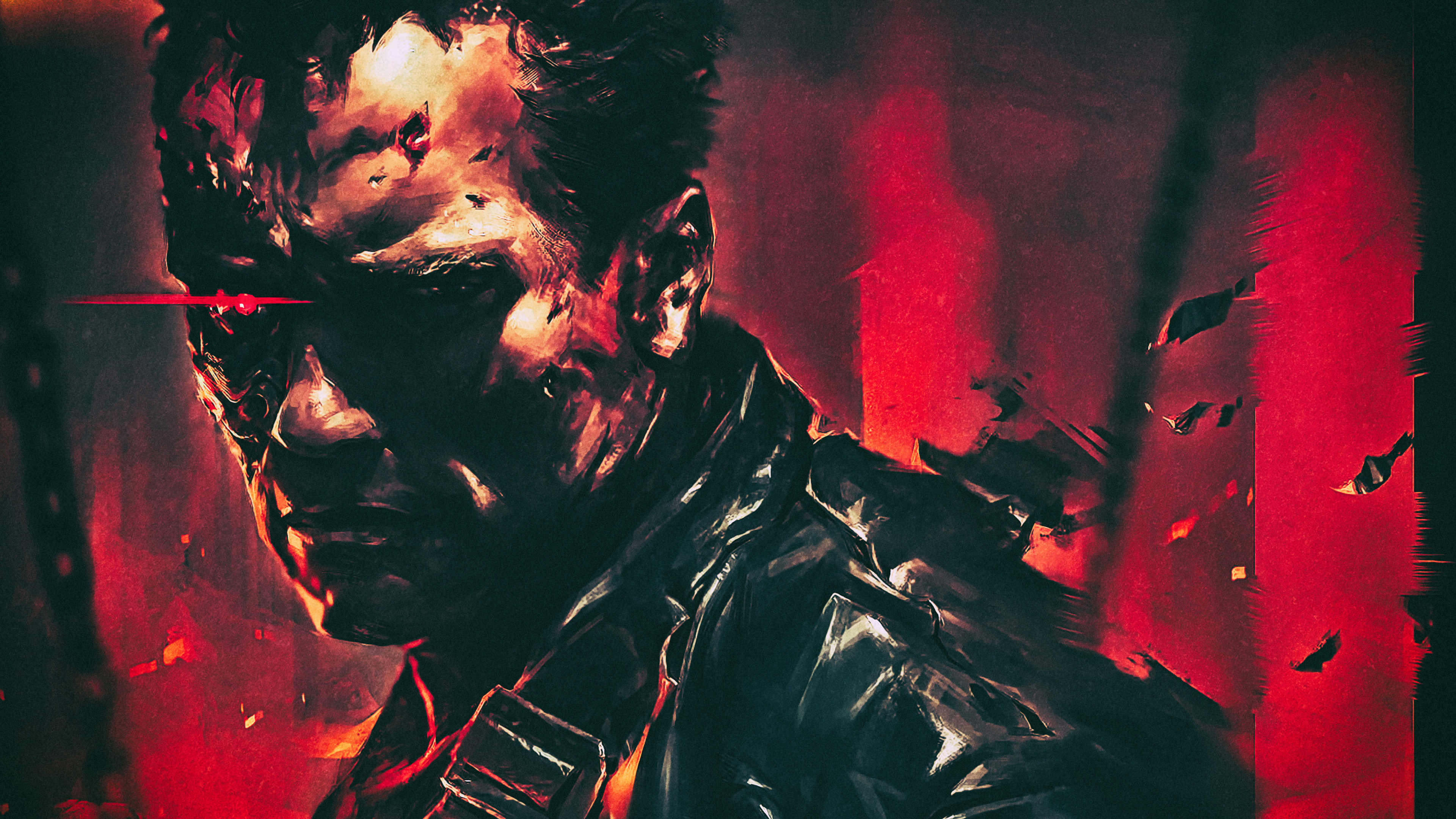 Homme en Blouson de Cuir Noir. Wallpaper in 3840x2160 Resolution