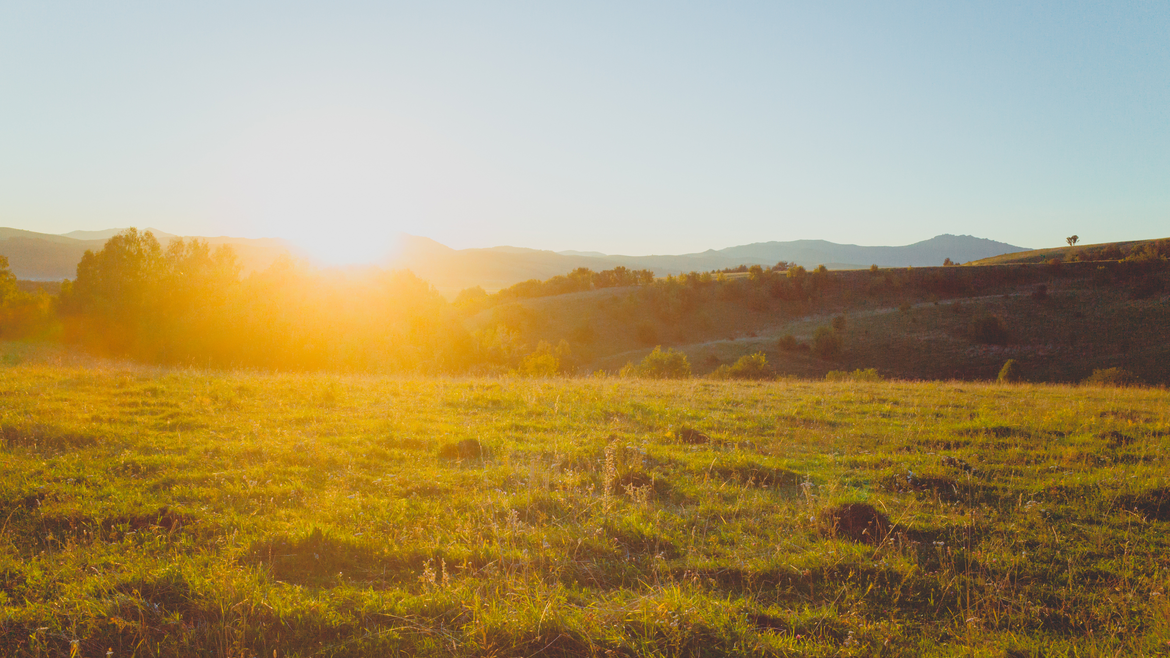 Nature, Grassland, Natural Environment, Morning, Sunlight. Wallpaper in 3840x2160 Resolution