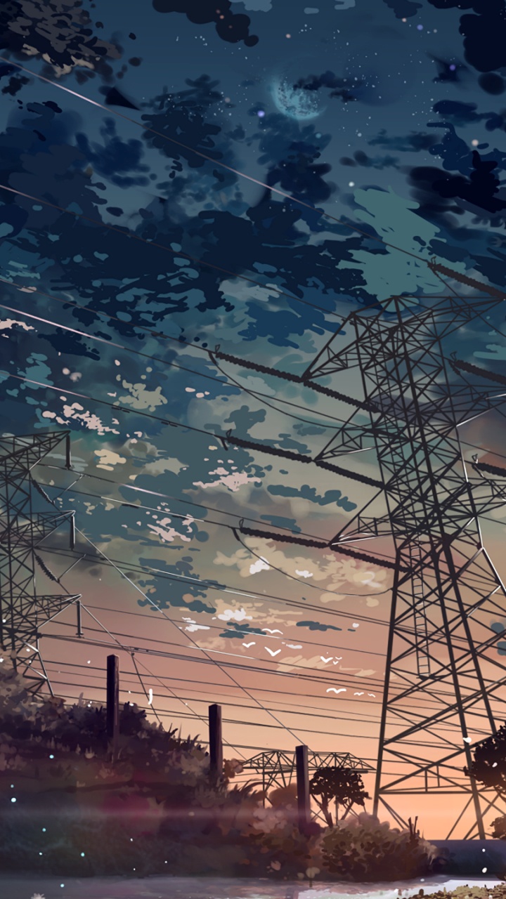 Anime-Kunst, Ästhetik, Cloud, Atmosphäre, Afterglow. Wallpaper in 720x1280 Resolution