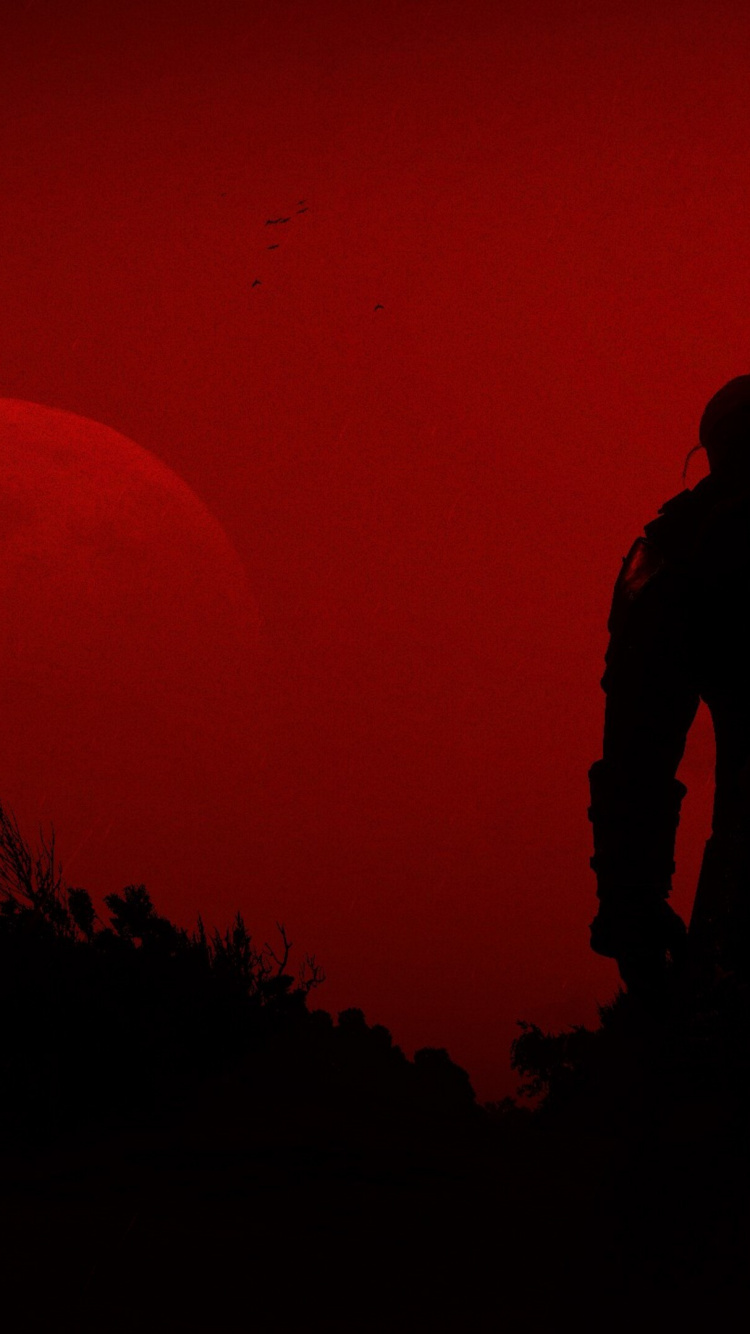 The Witcher, Geralt of Rivia, Minimalism, Astronomical Object, Celestial Event. Wallpaper in 750x1334 Resolution