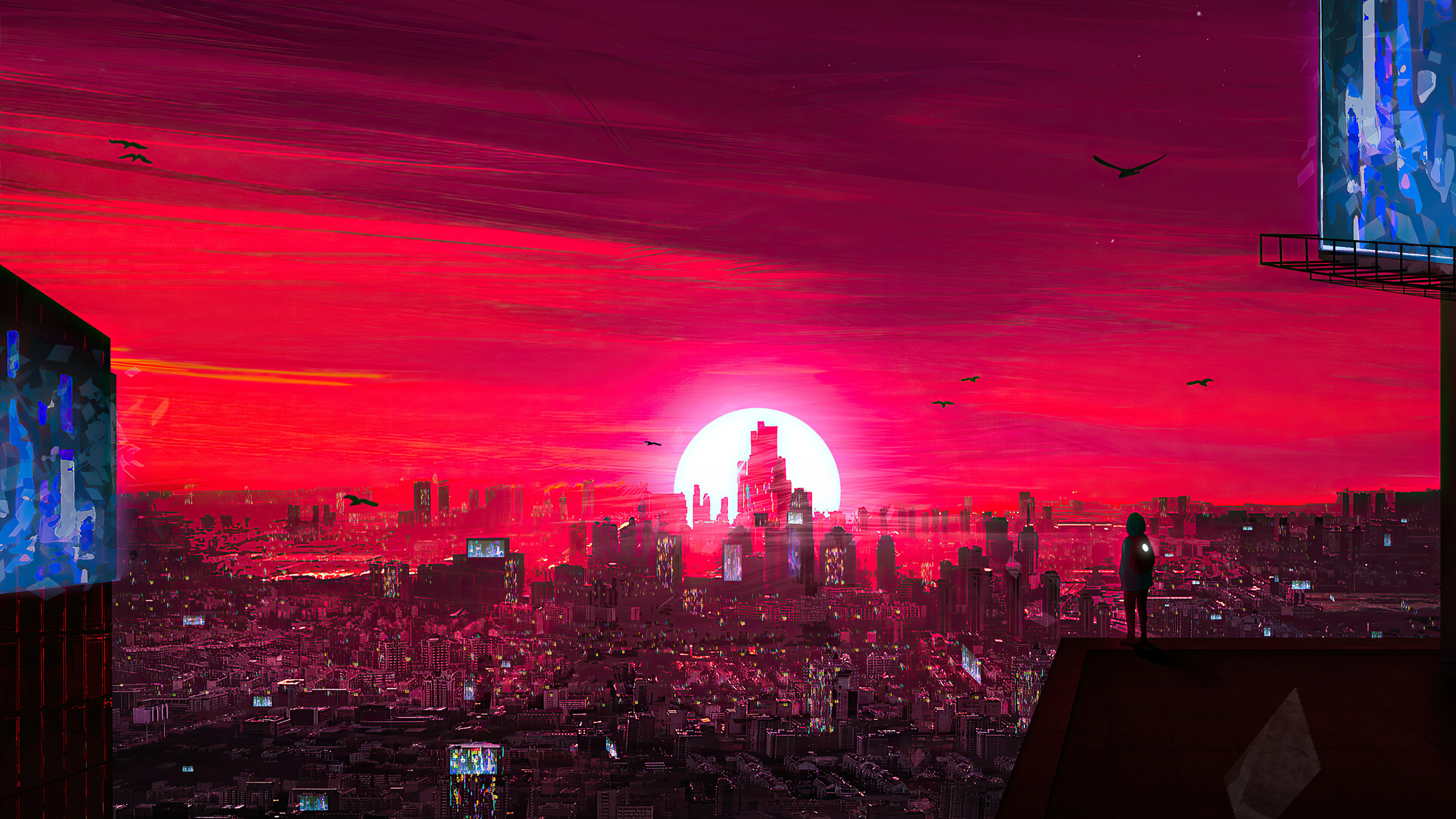 Cyberpunk 2077, Cyberpunk, Gebäude, Atmosphäre, Wolkenkratzer. Wallpaper in 2560x1440 Resolution