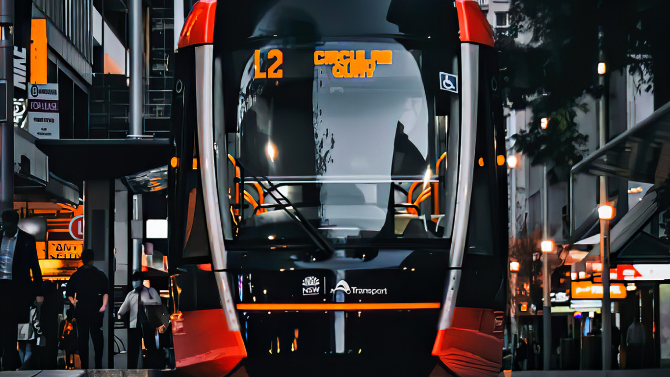 Tranvía, el Transporte Público, Transporte, Edificio, Iluminación Automotriz. Wallpaper in 1366x768 Resolution