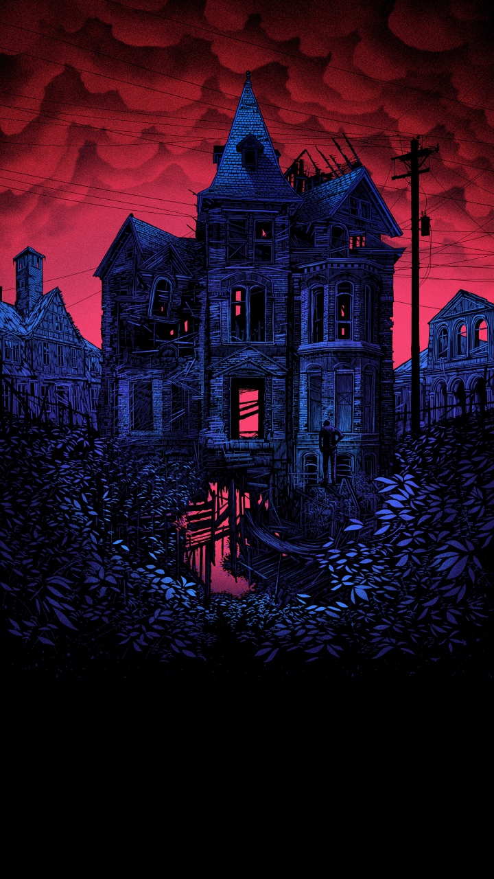 Arte de Daniel Peligro, Arte, La Casa Encantada, Ilustración, Illustrator. Wallpaper in 720x1280 Resolution