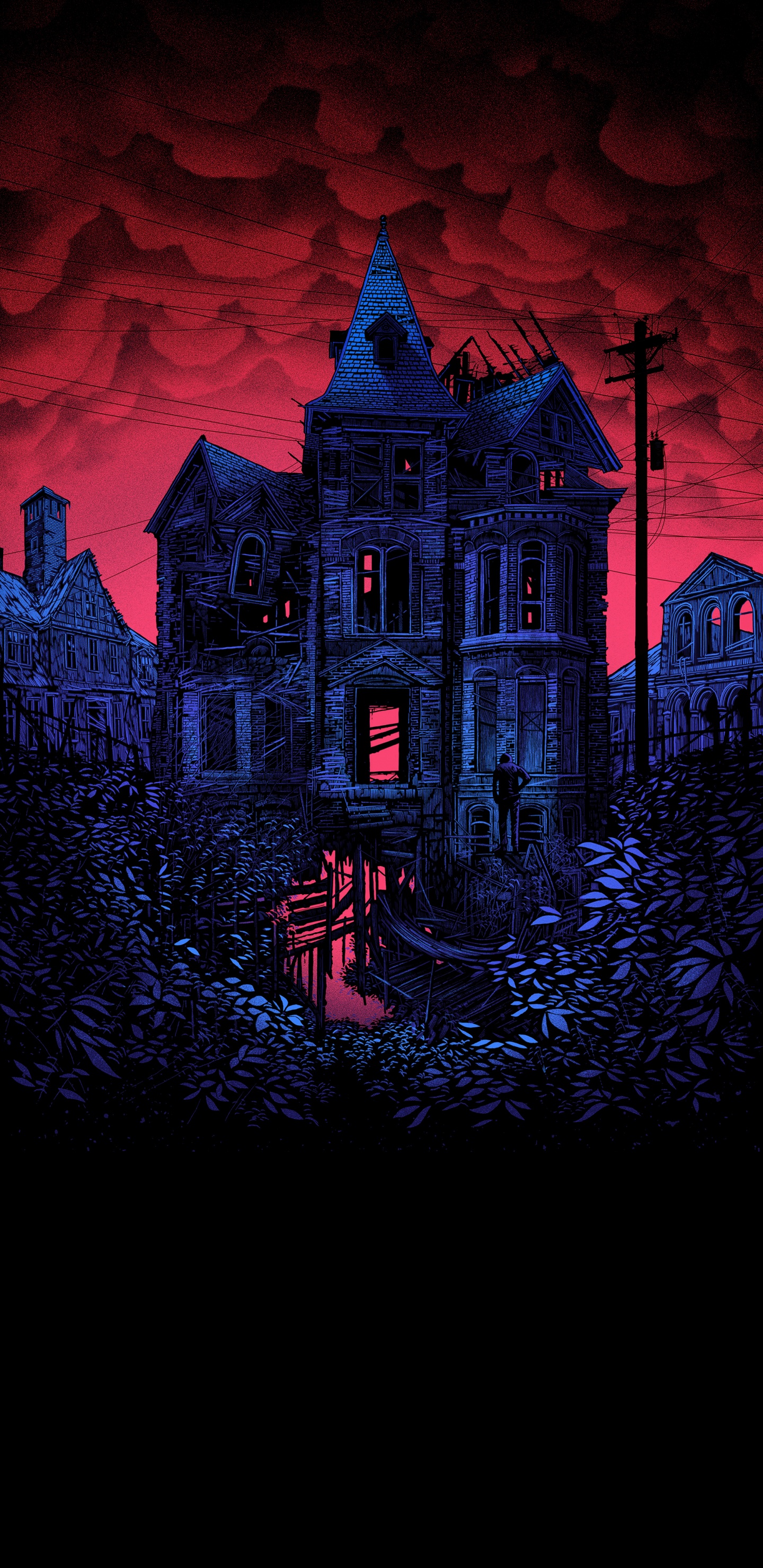 Daniel Danger, Art, Maison Hantée, Illustration, Illustrator. Wallpaper in 1440x2960 Resolution
