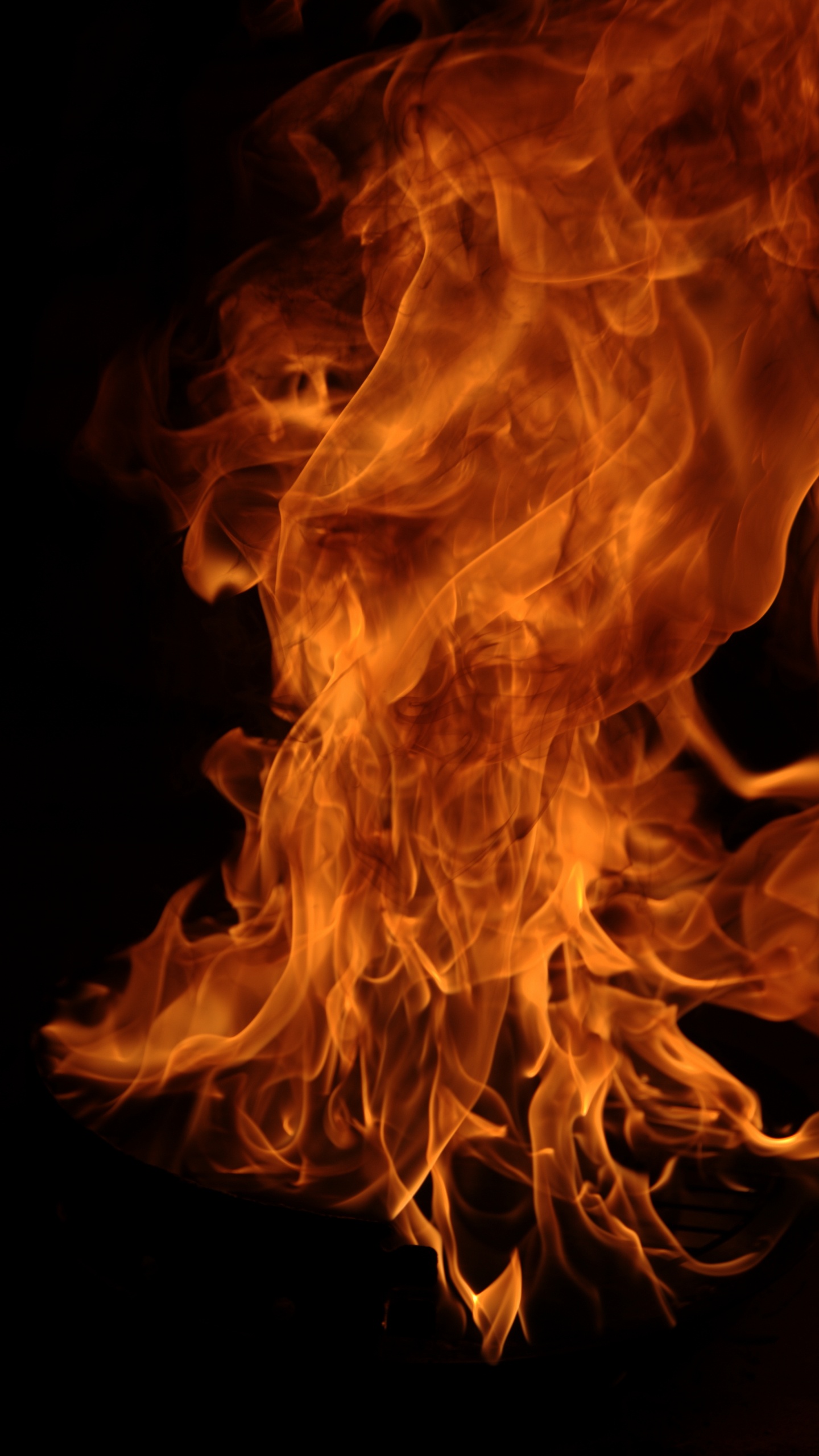 Orange and Black Fire Illustration. Wallpaper in 1440x2560 Resolution