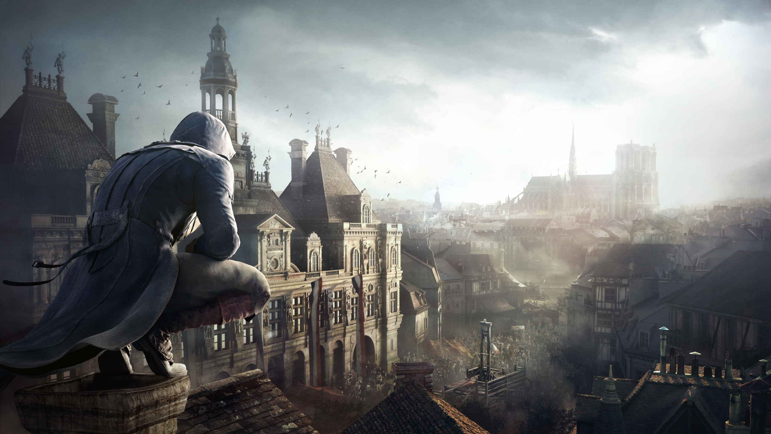 Assassins Creed Unity, Assassins Creed, Ubisoft, Arno Dorian, Obscurité. Wallpaper in 2560x1440 Resolution