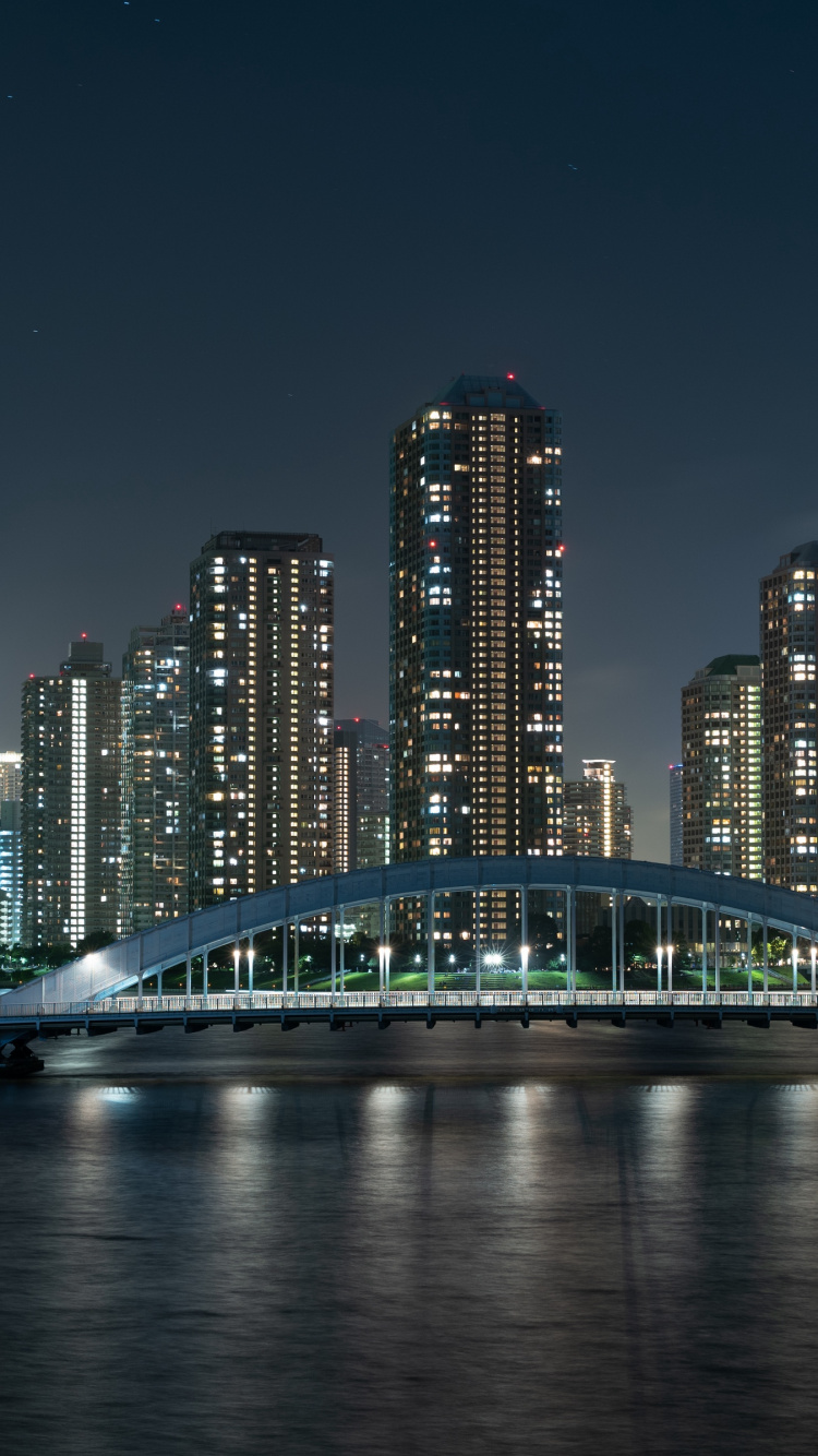 City Skyline During Night Time. Wallpaper in 750x1334 Resolution