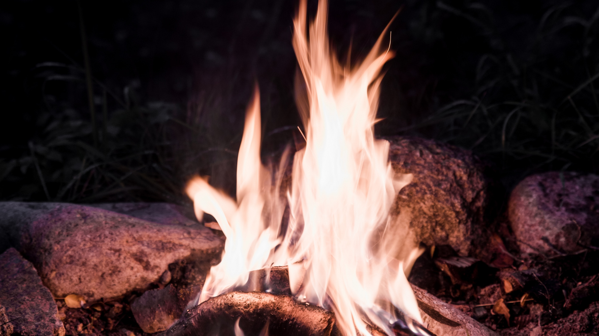 Burning Wood on Fire Pit. Wallpaper in 1920x1080 Resolution