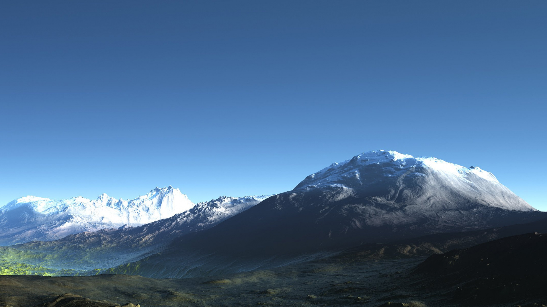 Schneebedeckte Berge Unter Blauem Himmel Tagsüber. Wallpaper in 1920x1080 Resolution