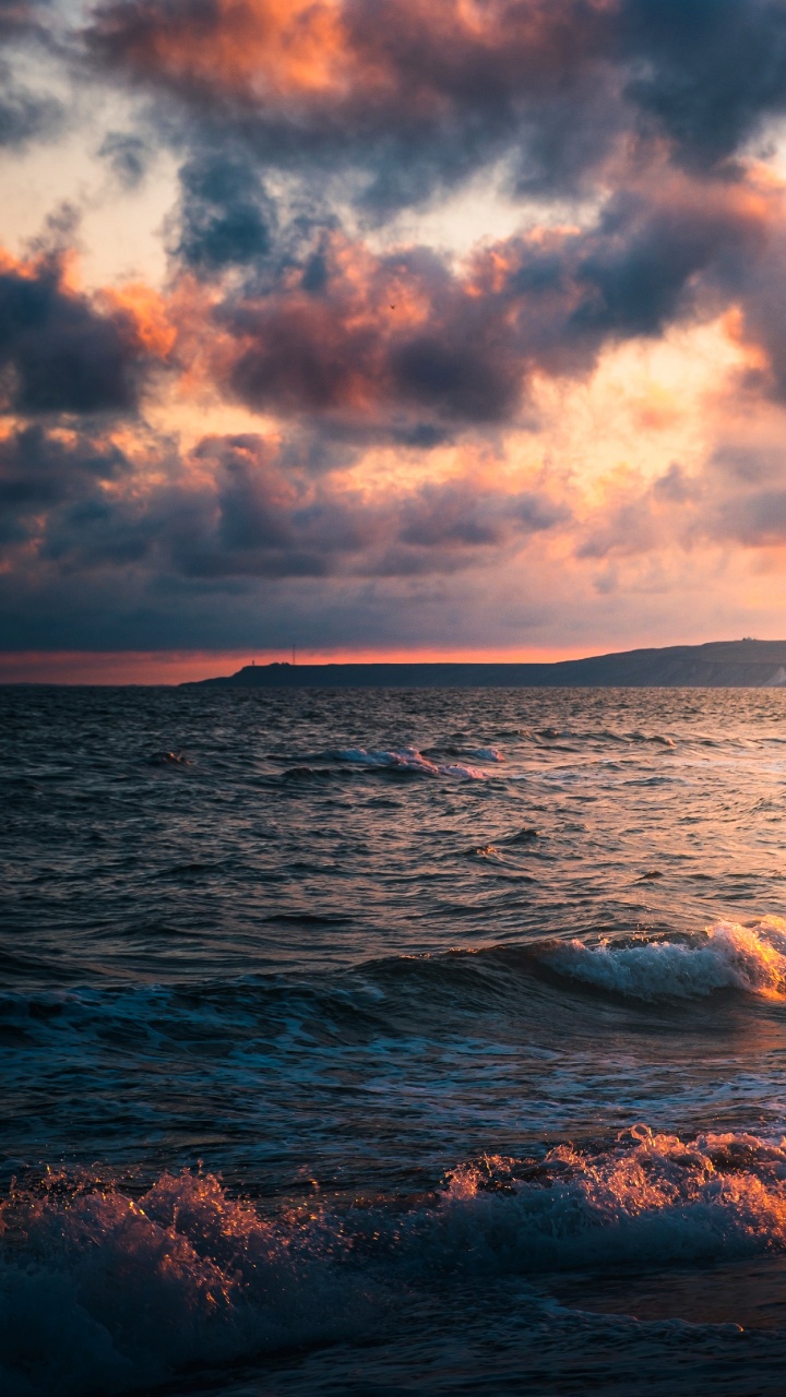 Mer, Eau, Atmosphère, Afterglow, Azure. Wallpaper in 720x1280 Resolution