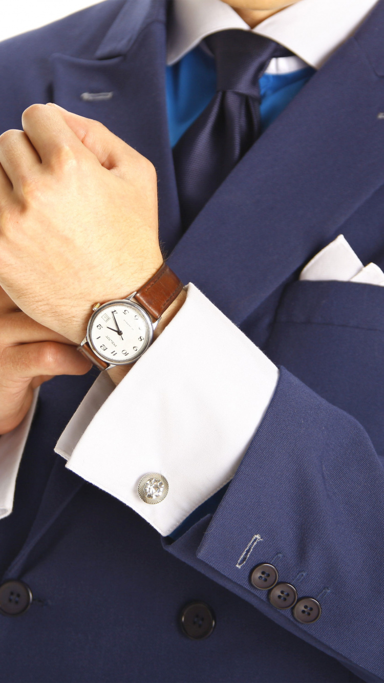 Cufflink, Shirt, Clothing, Fashion, Suit. Wallpaper in 750x1334 Resolution