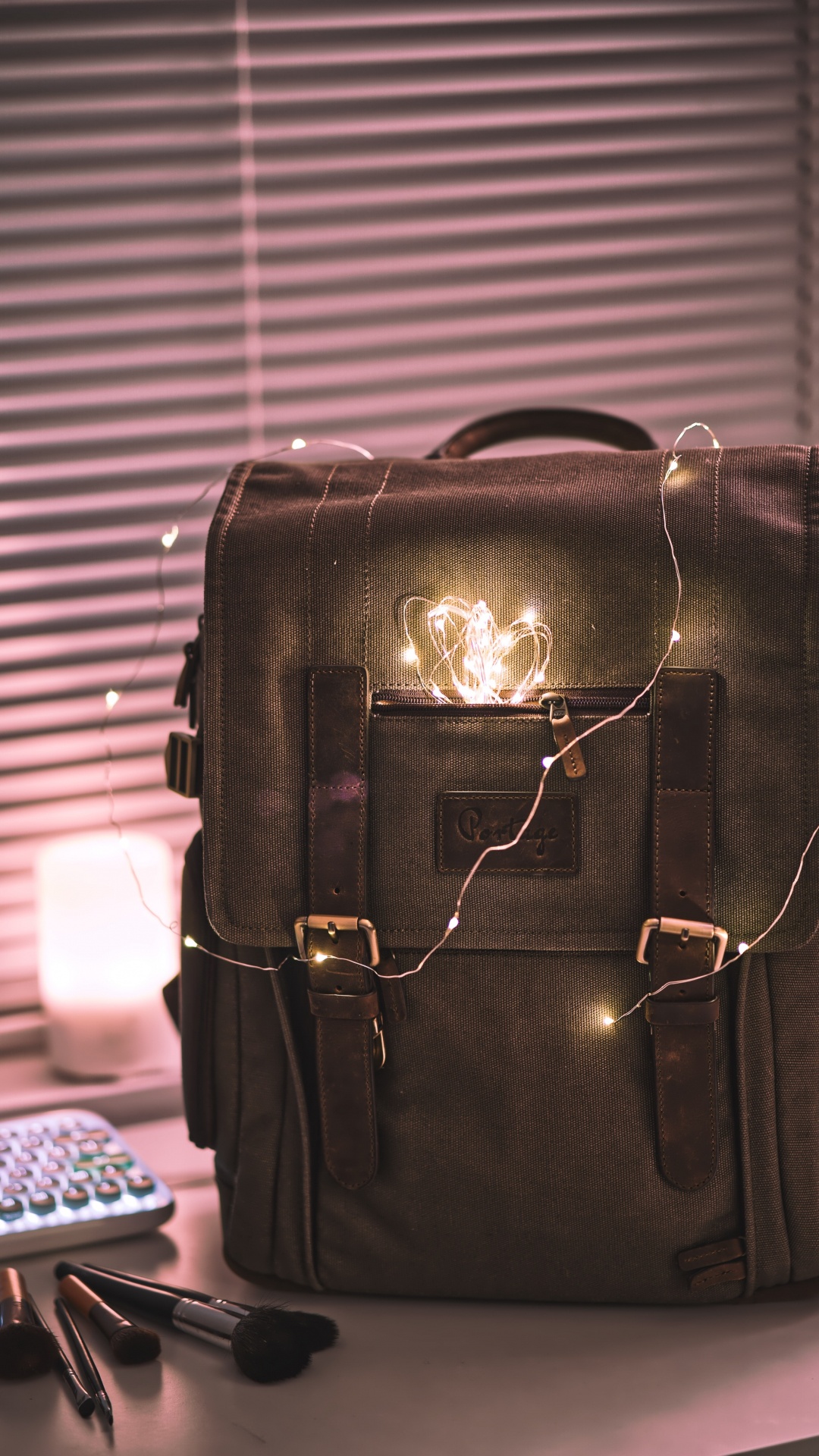 Black Leather Handbag on Table. Wallpaper in 1080x1920 Resolution