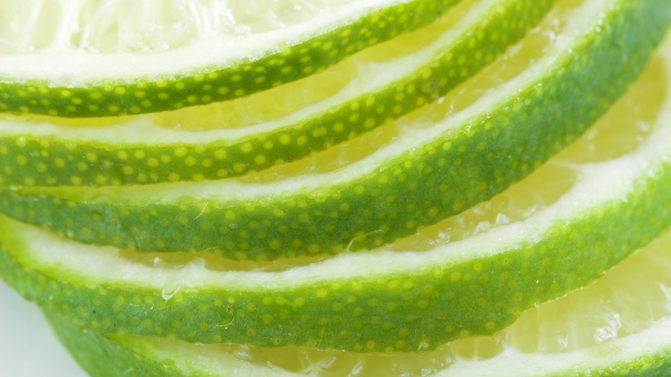 Geschnittene Zitronenfrucht in Nahaufnahmen Close. Wallpaper in 1366x768 Resolution