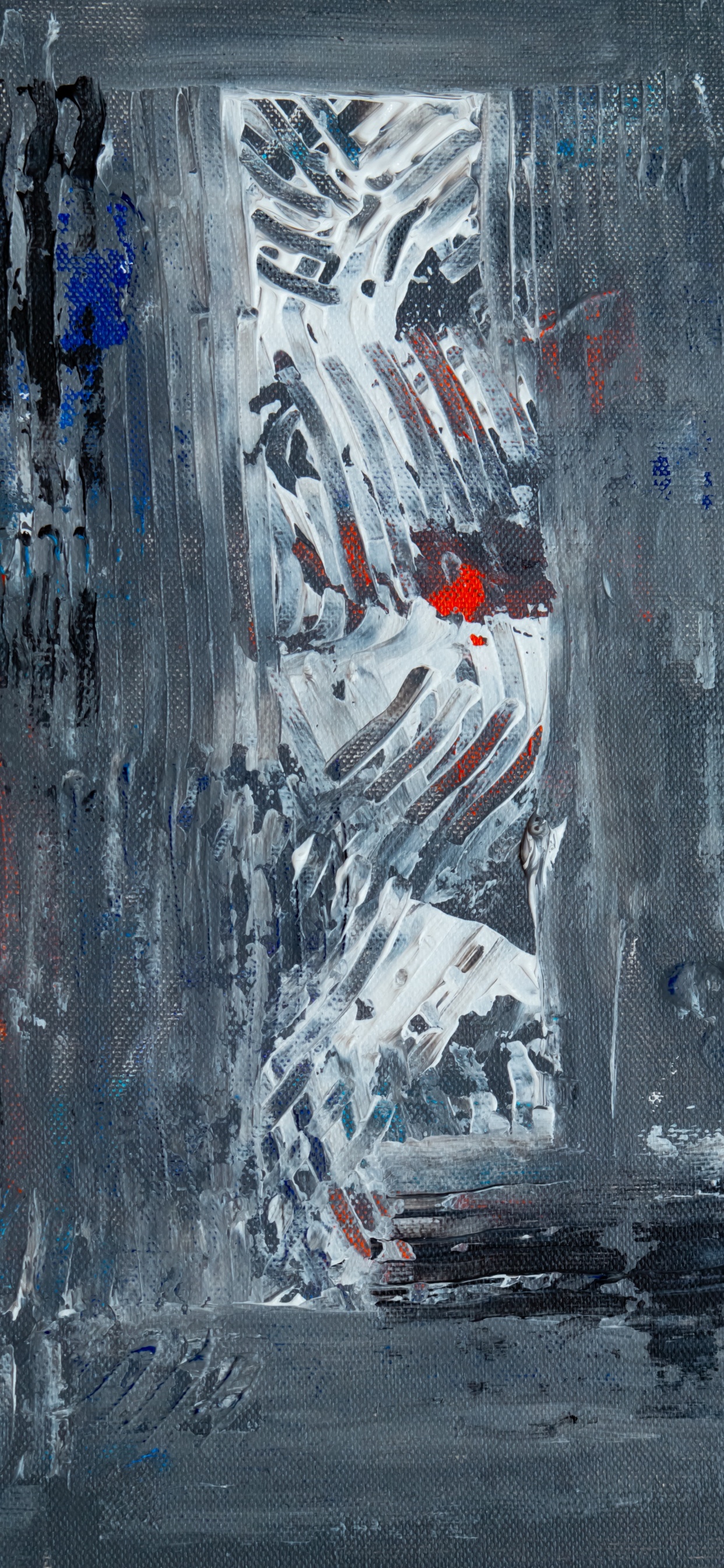 Pintura Abstracta en Blanco y Negro y Rojo. Wallpaper in 1242x2688 Resolution