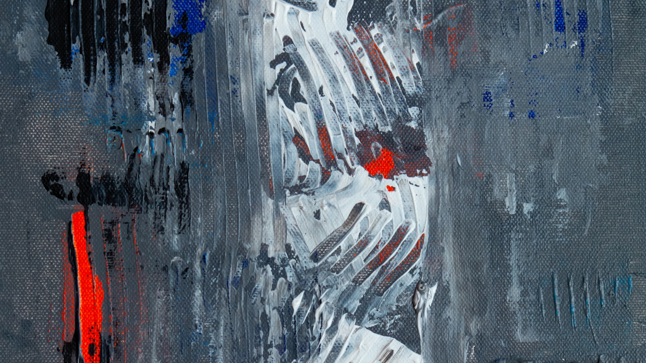 Tableau Abstrait Noir Blanc et Rouge. Wallpaper in 1280x720 Resolution