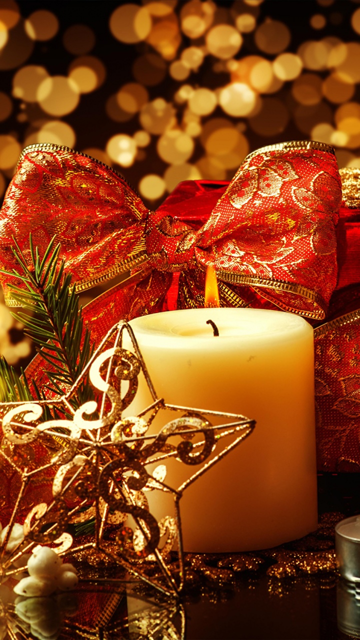 Christmas Day, Christmas Decoration, Candle, Christmas, Christmas Ornament. Wallpaper in 720x1280 Resolution