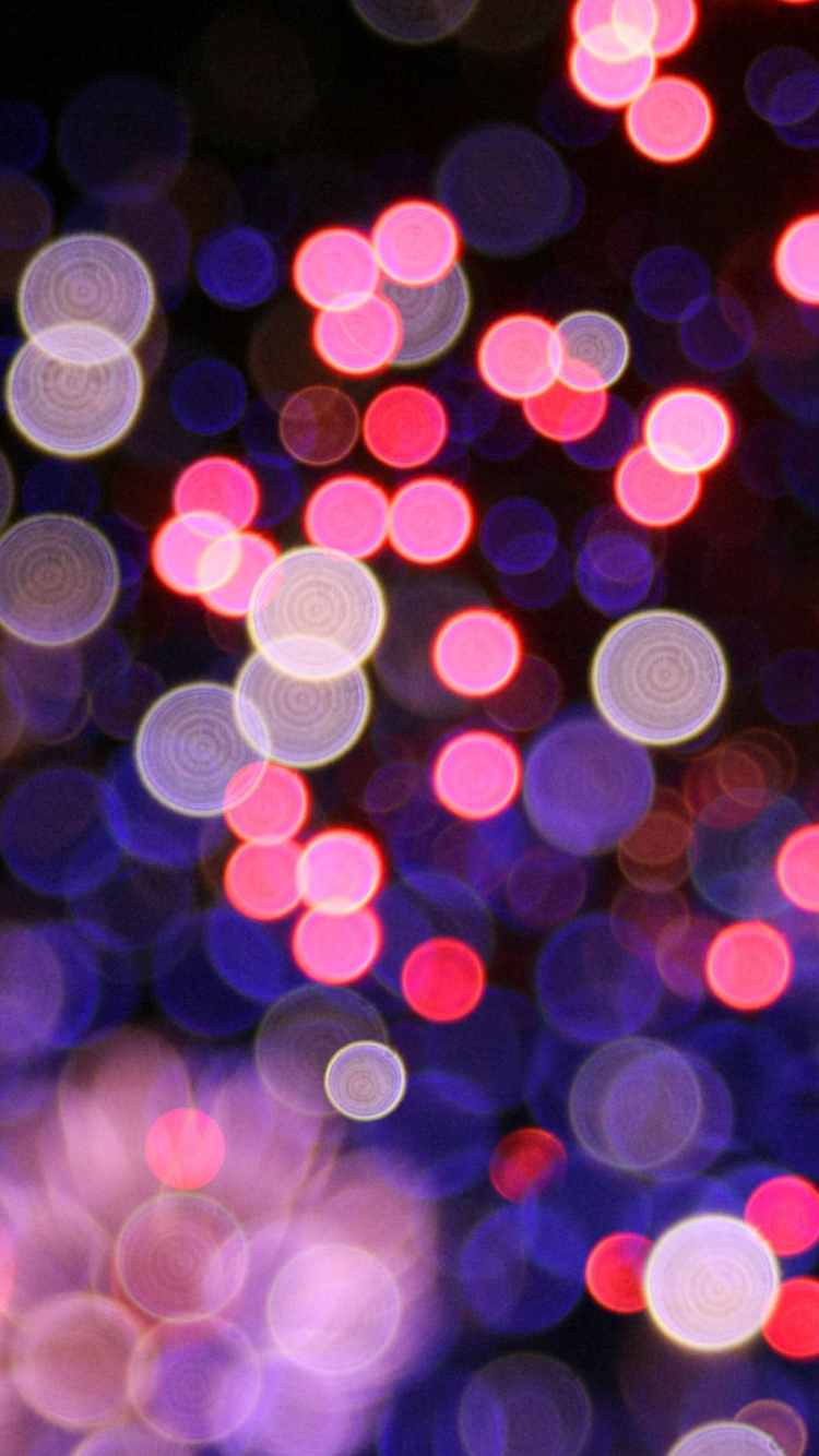 Red and White Bokeh Lights. Wallpaper in 750x1334 Resolution