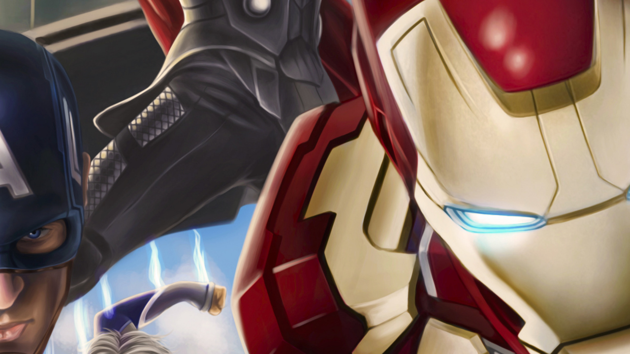 Illustration de Robot Rouge et Jaune. Wallpaper in 1280x720 Resolution