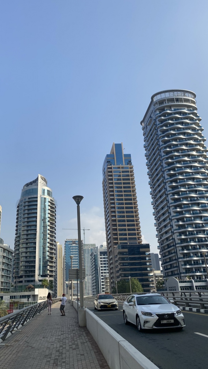 Dubai, Tower Block, Daytime, Road, City. Wallpaper in 720x1280 Resolution