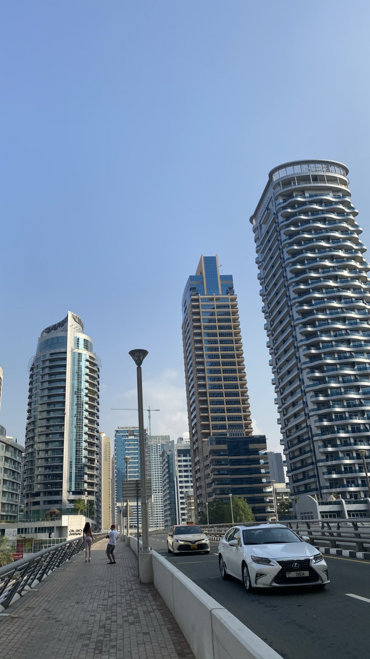 Dubai, Tower Block, Daytime, Road, City. Wallpaper in 750x1334 Resolution