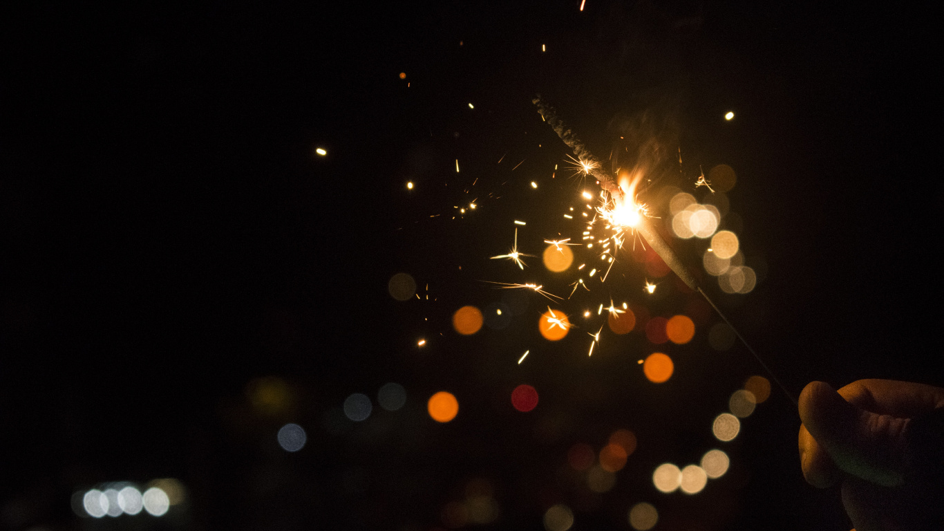 Gelbes Und Rotes Licht-Bokeh. Wallpaper in 1366x768 Resolution