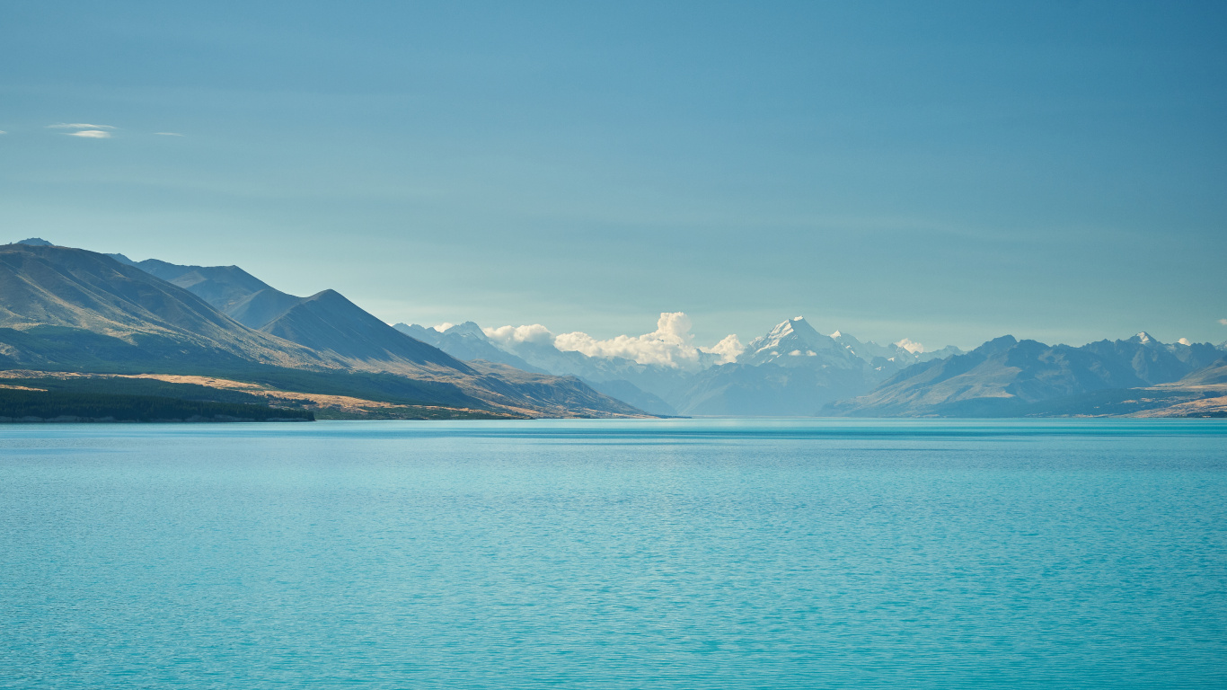 Fjord, Alpen, Gletschersee, Gletscher, Bergkette. Wallpaper in 1366x768 Resolution