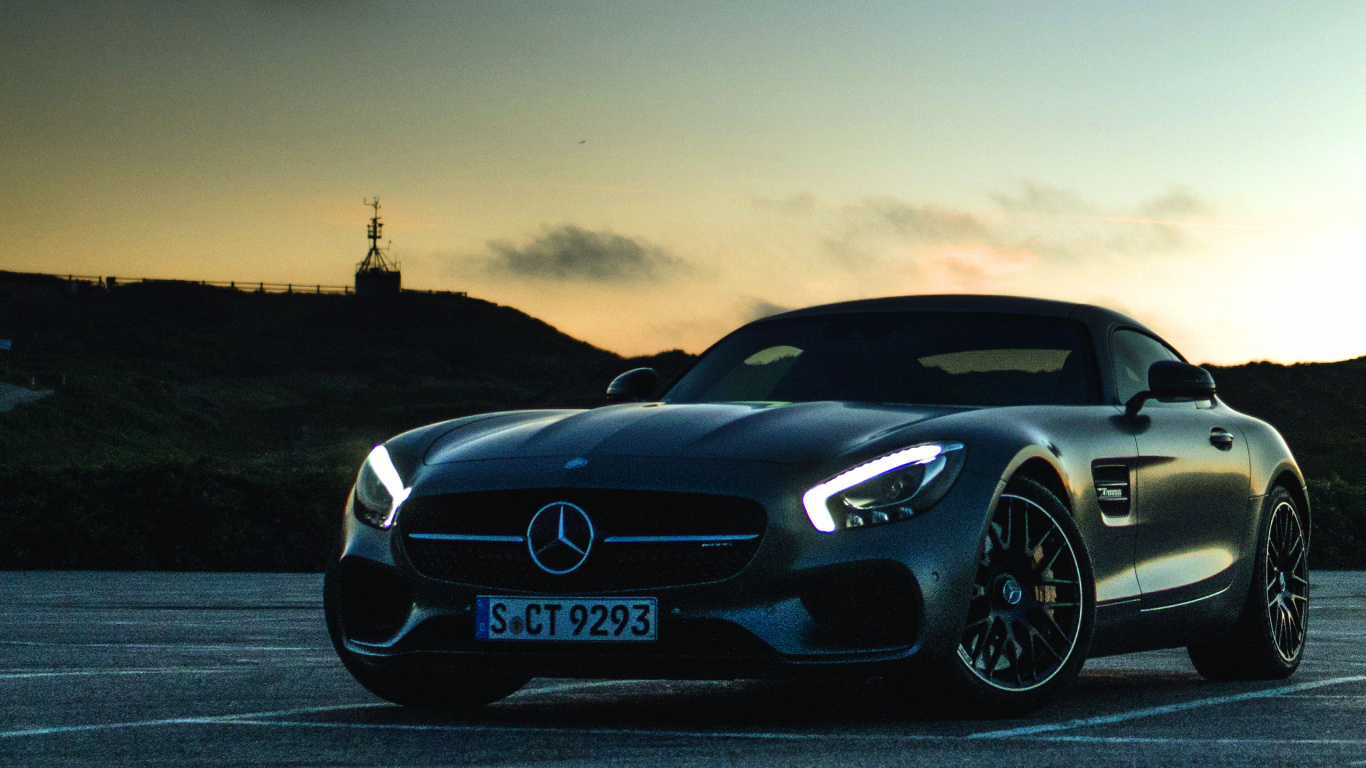 Black Bmw Coupe on Road During Sunset. Wallpaper in 1366x768 Resolution