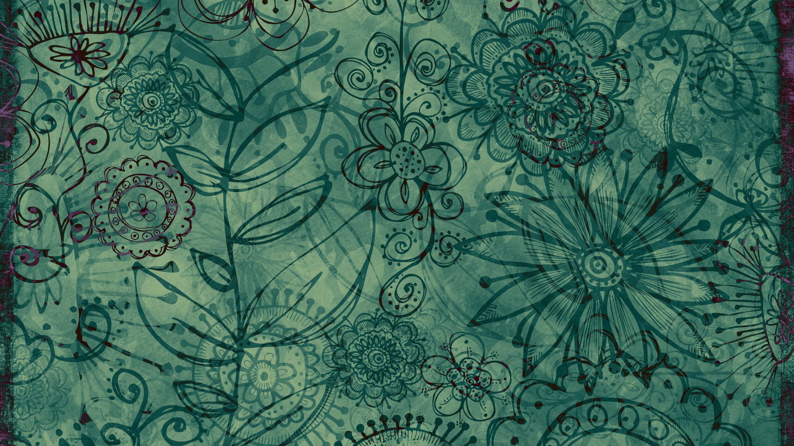 Green and White Floral Textile. Wallpaper in 2560x1440 Resolution