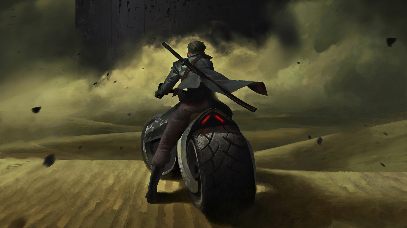 Artist, Motorcycle, Art, Automotive Tire, Tire. Wallpaper in 1366x768 Resolution