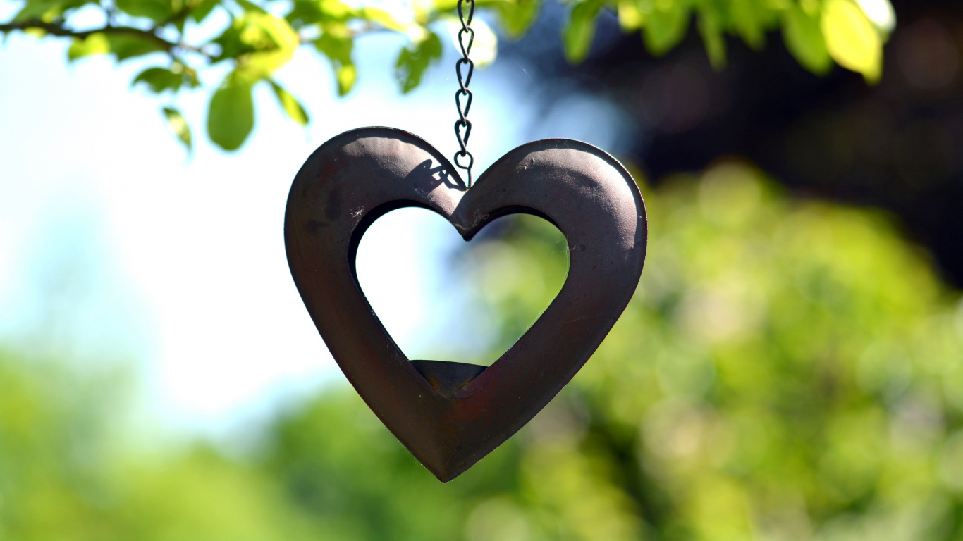 Heart, Love, Pendant, Jewellery, Leaf. Wallpaper in 1366x768 Resolution