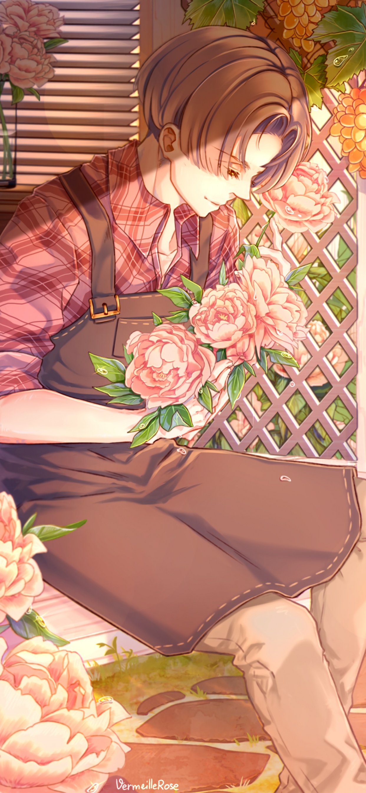 Woman in Pink Long Sleeve Shirt Sitting on White Bench. Wallpaper in 1242x2688 Resolution