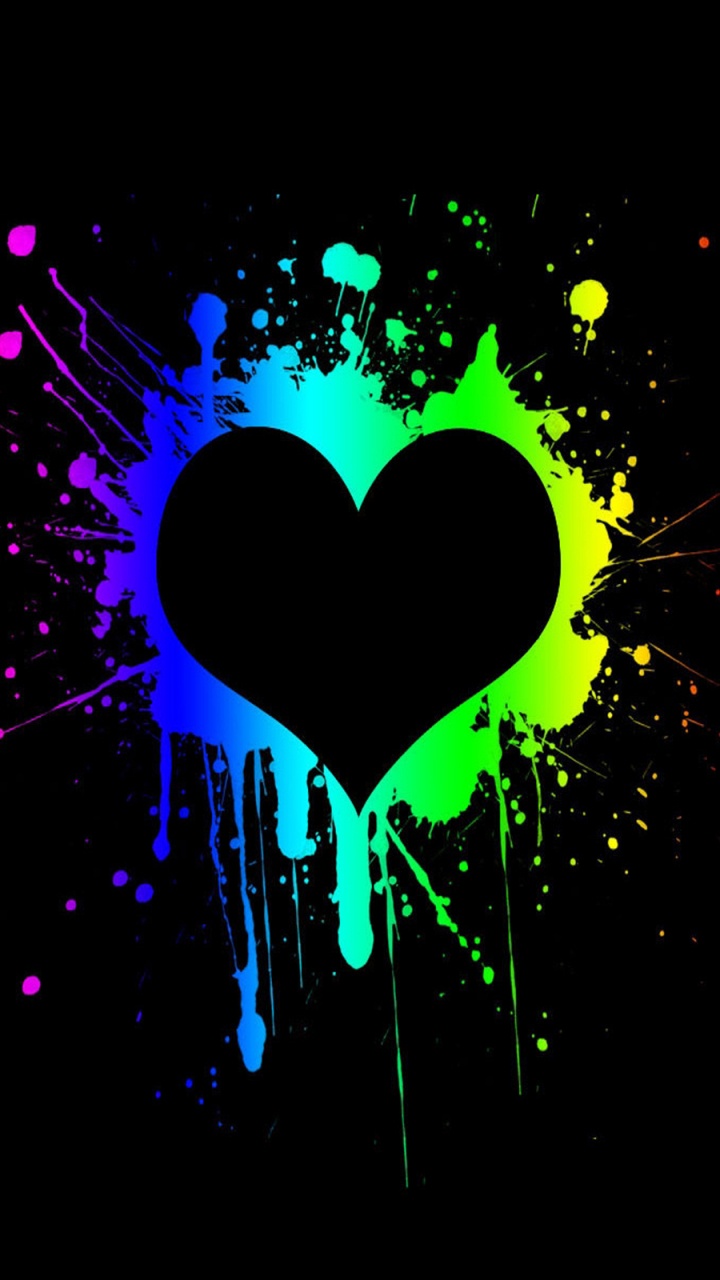 Heart, Black, Green, Graphic Design, Graphics. Wallpaper in 720x1280 Resolution