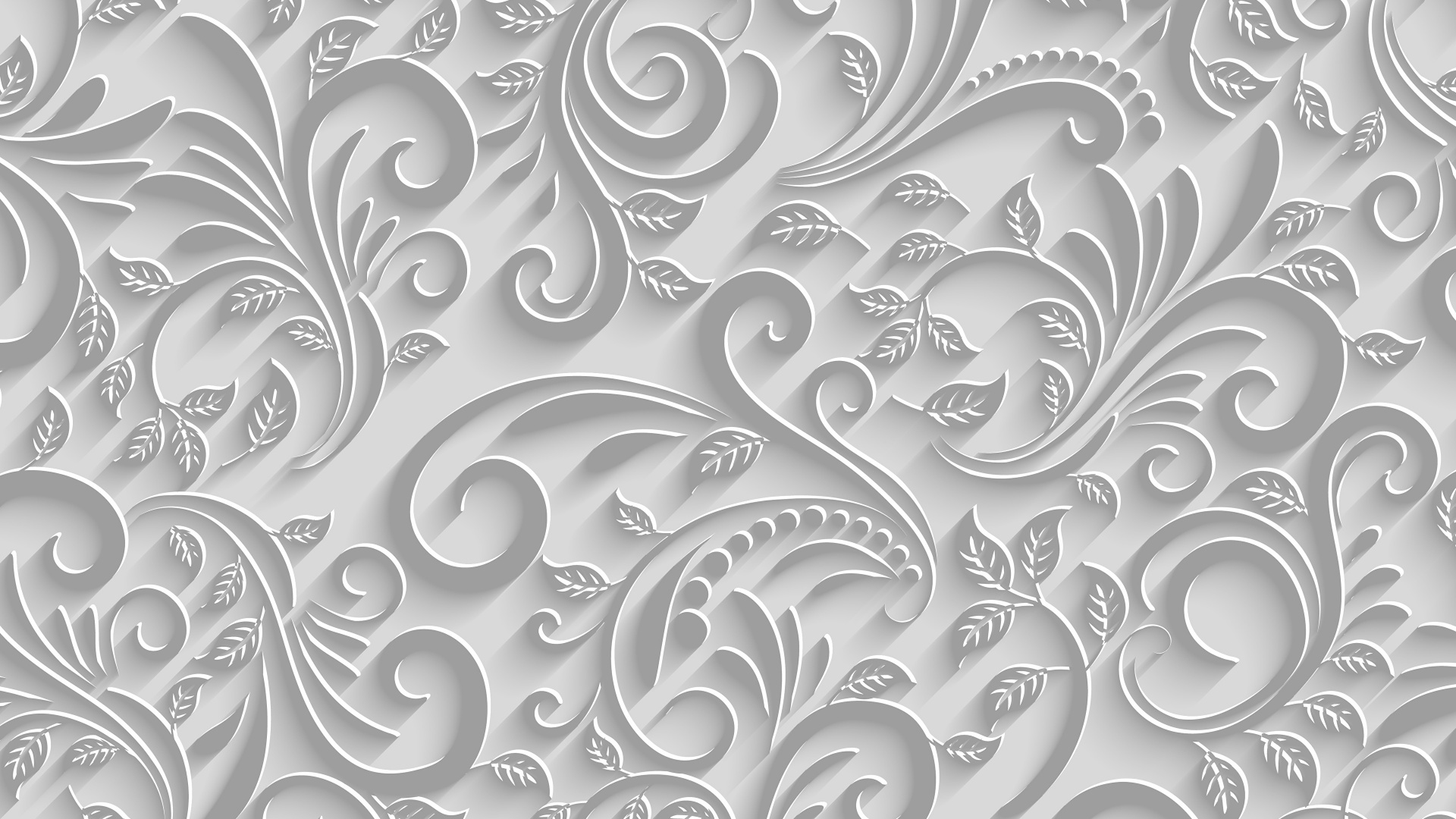 White and Black Floral Illustration. Wallpaper in 1920x1080 Resolution