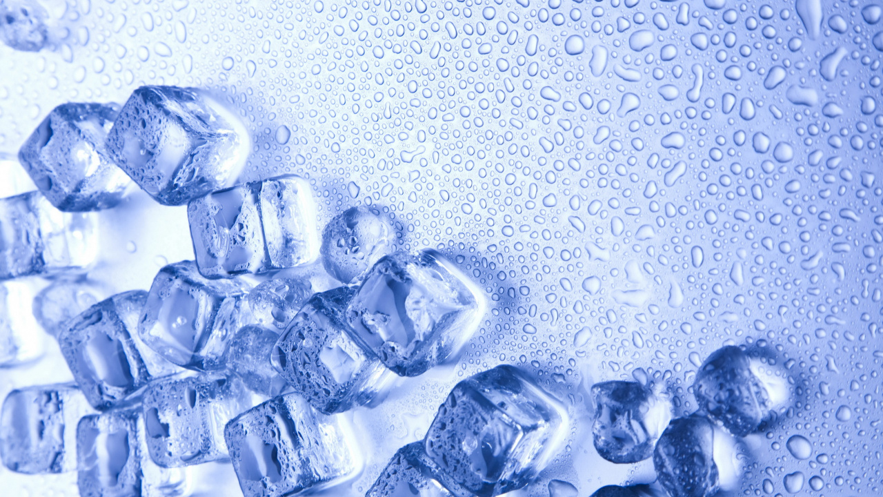 Ice Cube, Water, Liquid, Blue, Azure. Wallpaper in 1280x720 Resolution