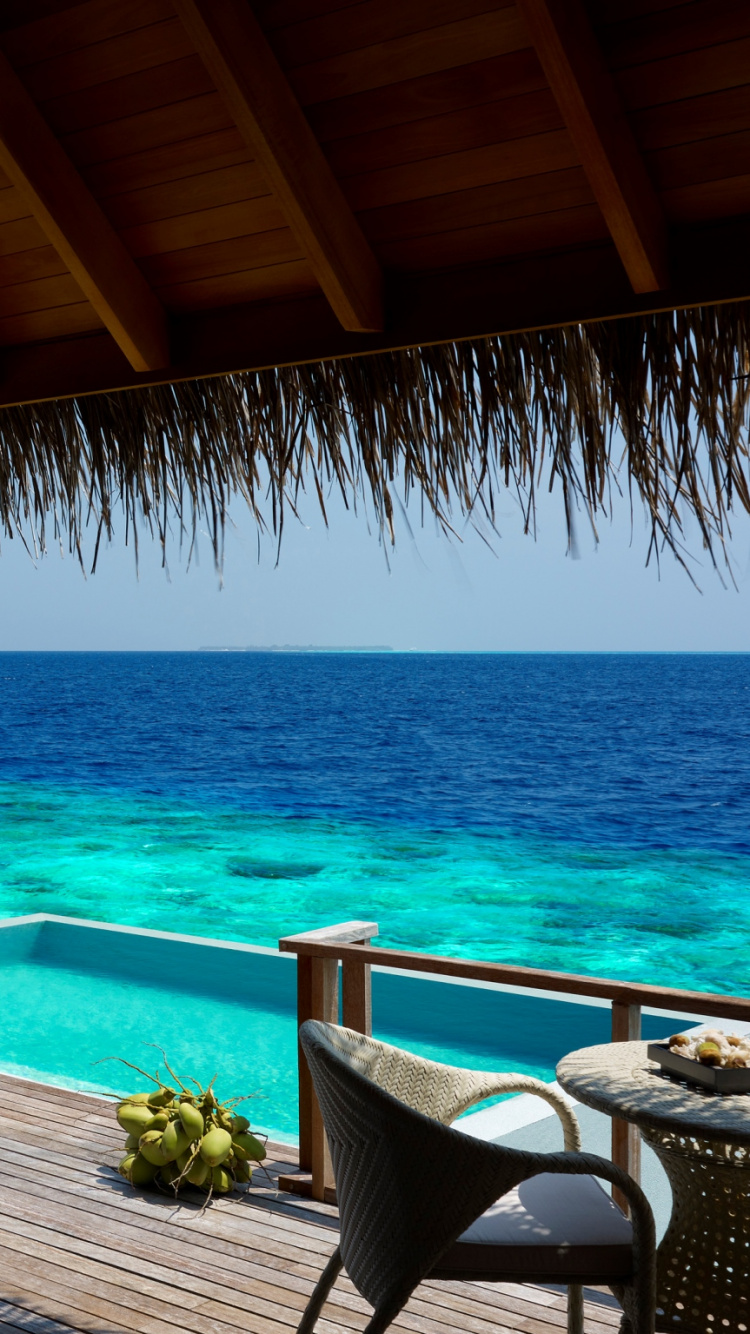 别墅, 度假村, 度假, 酒店, 海洋 壁纸 750x1334 允许