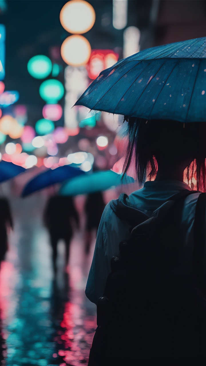 Parapluie, Pink, Magenta, Minuit, Amusement. Wallpaper in 720x1280 Resolution