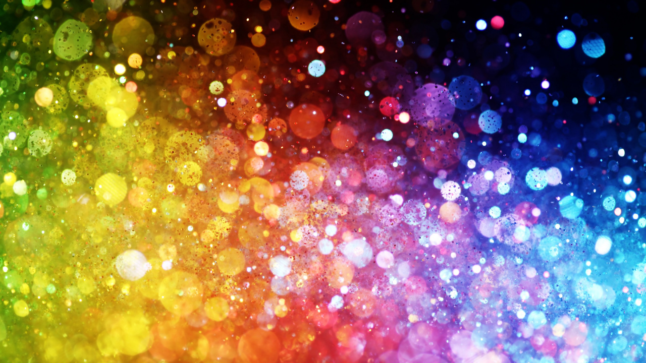 Gelbe Rosa Und Blaue Lichter. Wallpaper in 1280x720 Resolution