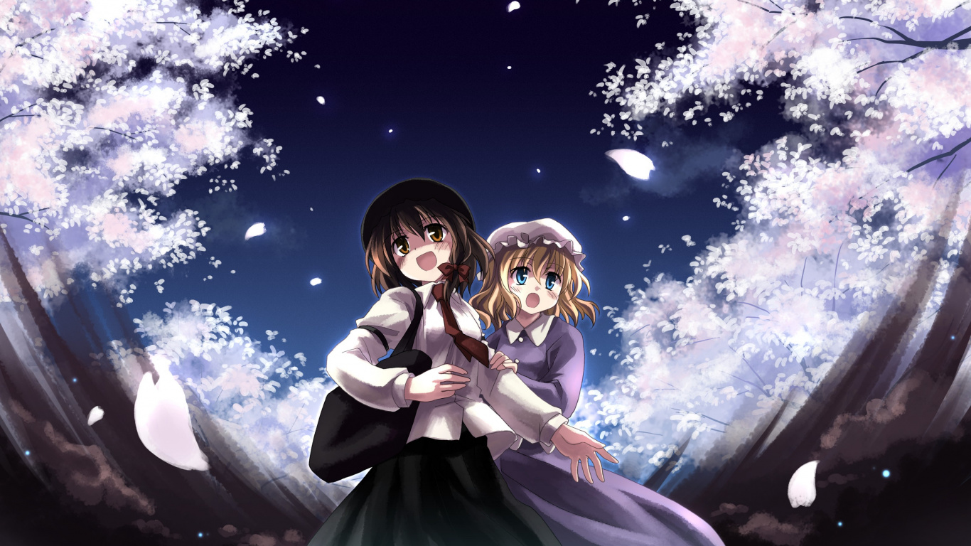 Mädchen im Weißen Kleid Anime-Charakter. Wallpaper in 1366x768 Resolution