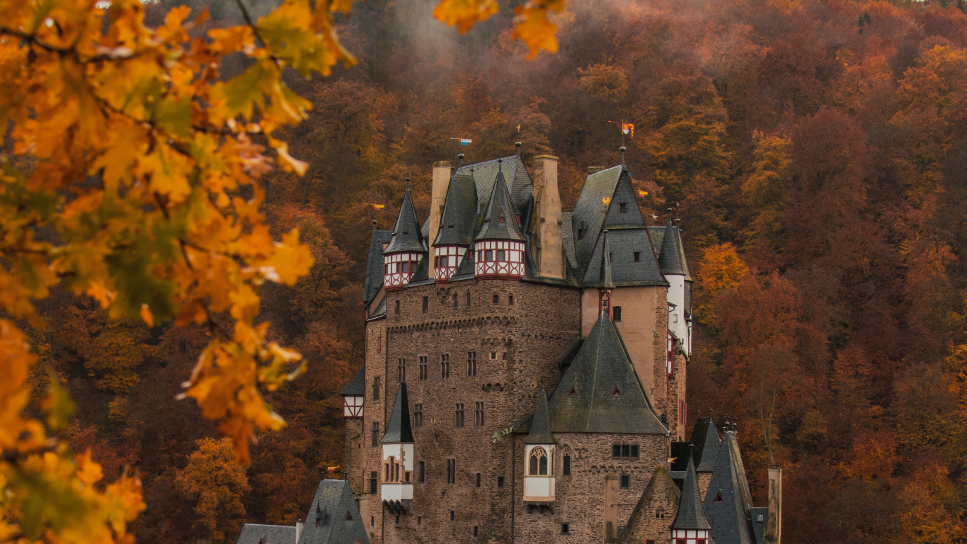 Download 1366x768 Wallpaper Grey Concrete Castle Surrounded by Trees Grey Concrete Castle Surrounded by Trees. Wallpaper in 1366x768 Resolution