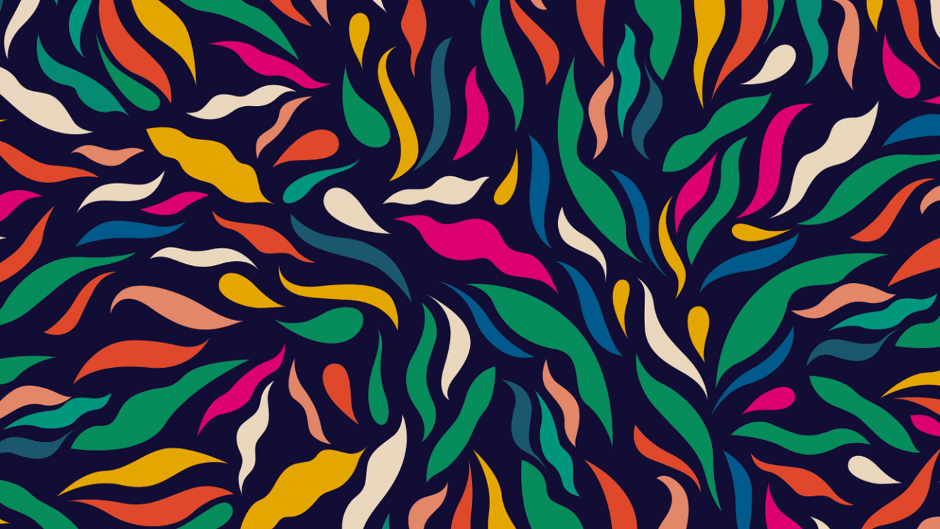 Muster, Farbigkeit, Gelb, Orange, Pink. Wallpaper in 1366x768 Resolution