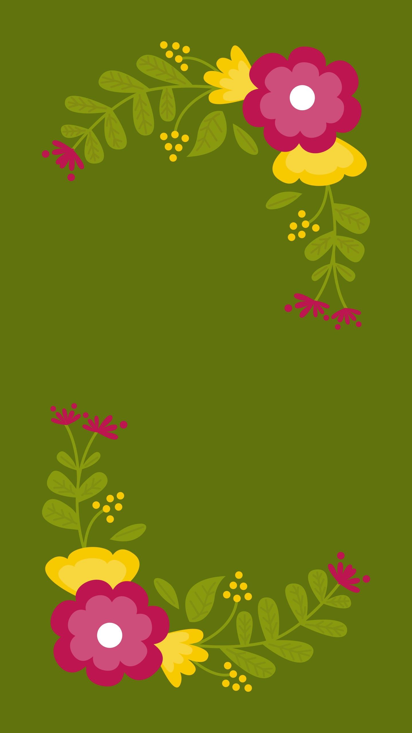 Textil Floral Verde y Amarillo. Wallpaper in 1440x2560 Resolution