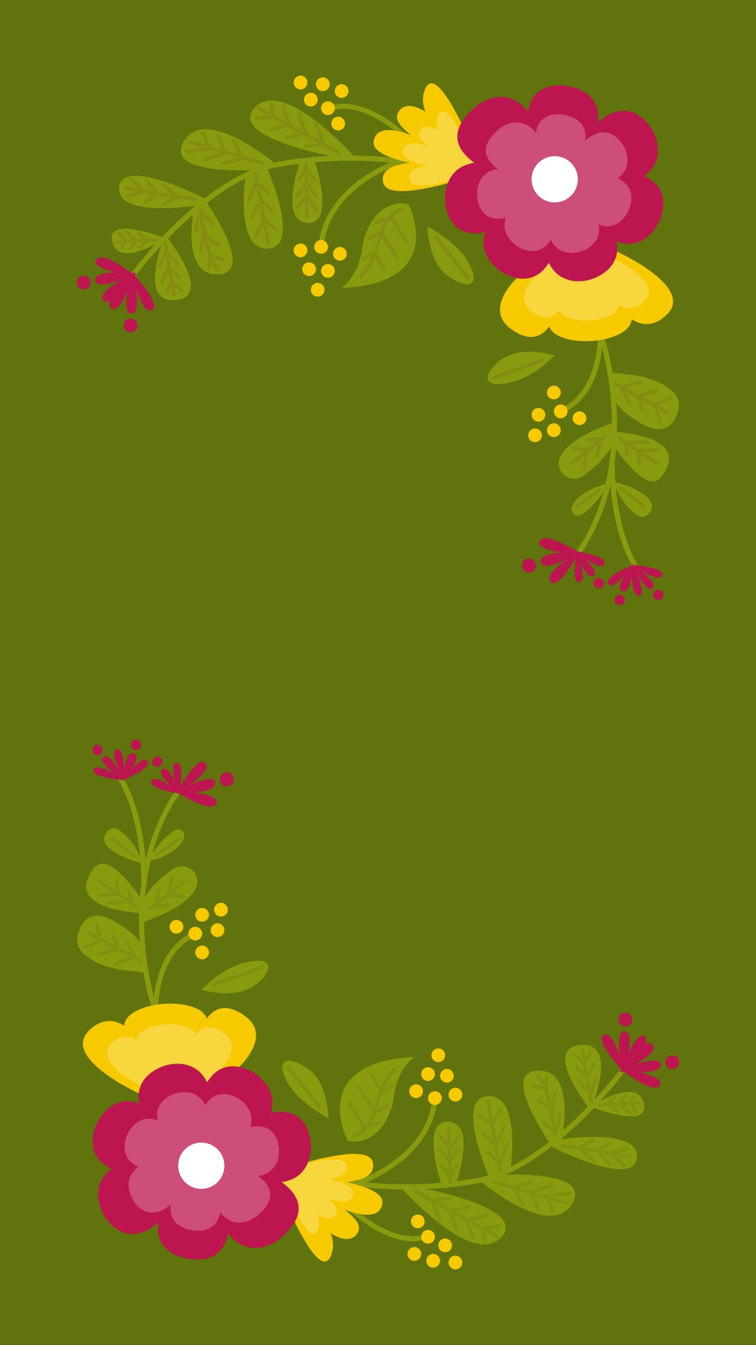 Green and Yellow Floral Textile. Wallpaper in 1080x1920 Resolution