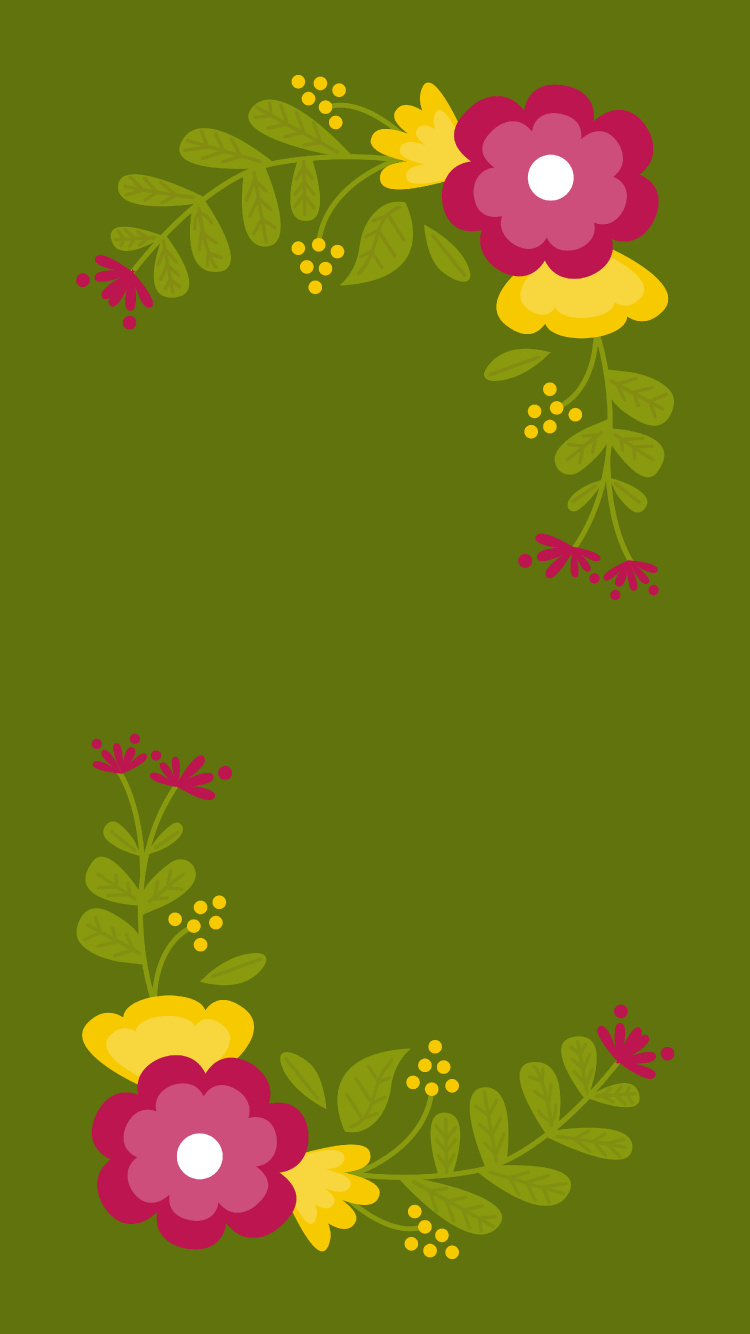 Grün-gelbes Florales Textil. Wallpaper in 750x1334 Resolution