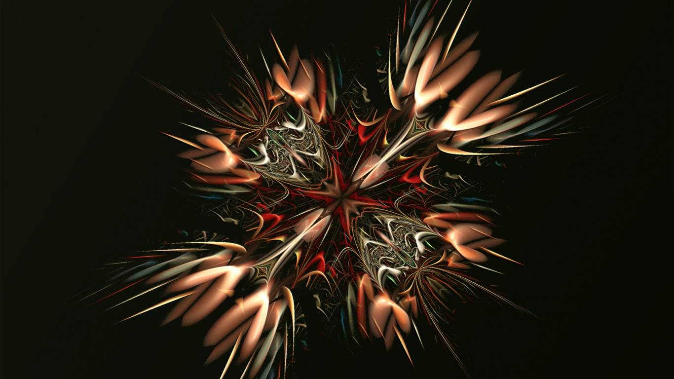 Weiße Und Rote Pflanzenillustration. Wallpaper in 1366x768 Resolution