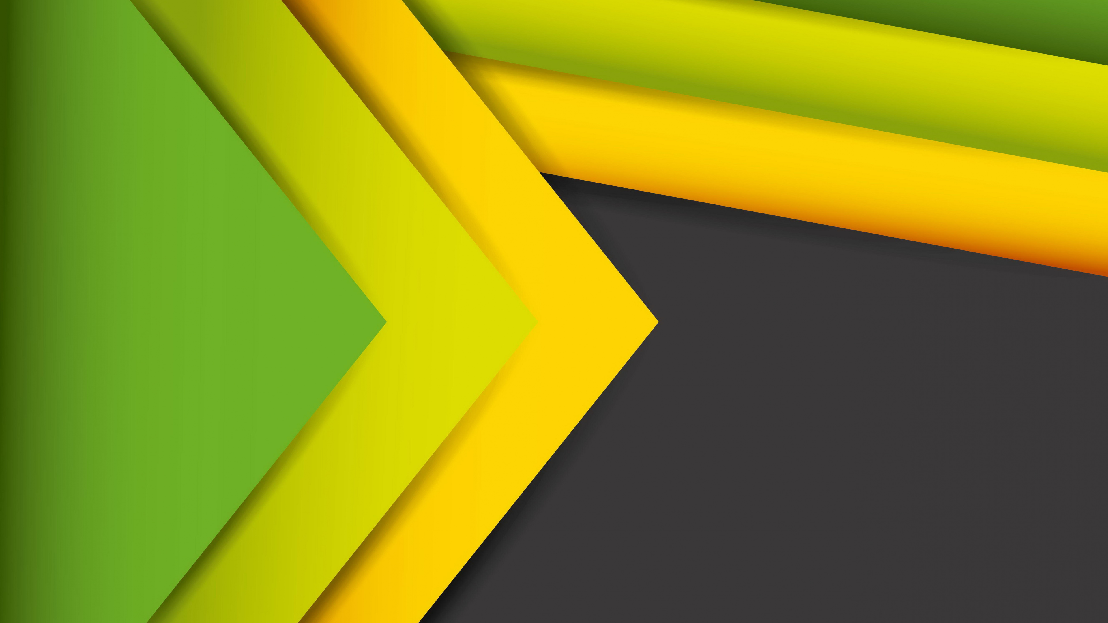 Gelbe Und Grüne Dreieckillustration. Wallpaper in 3840x2160 Resolution