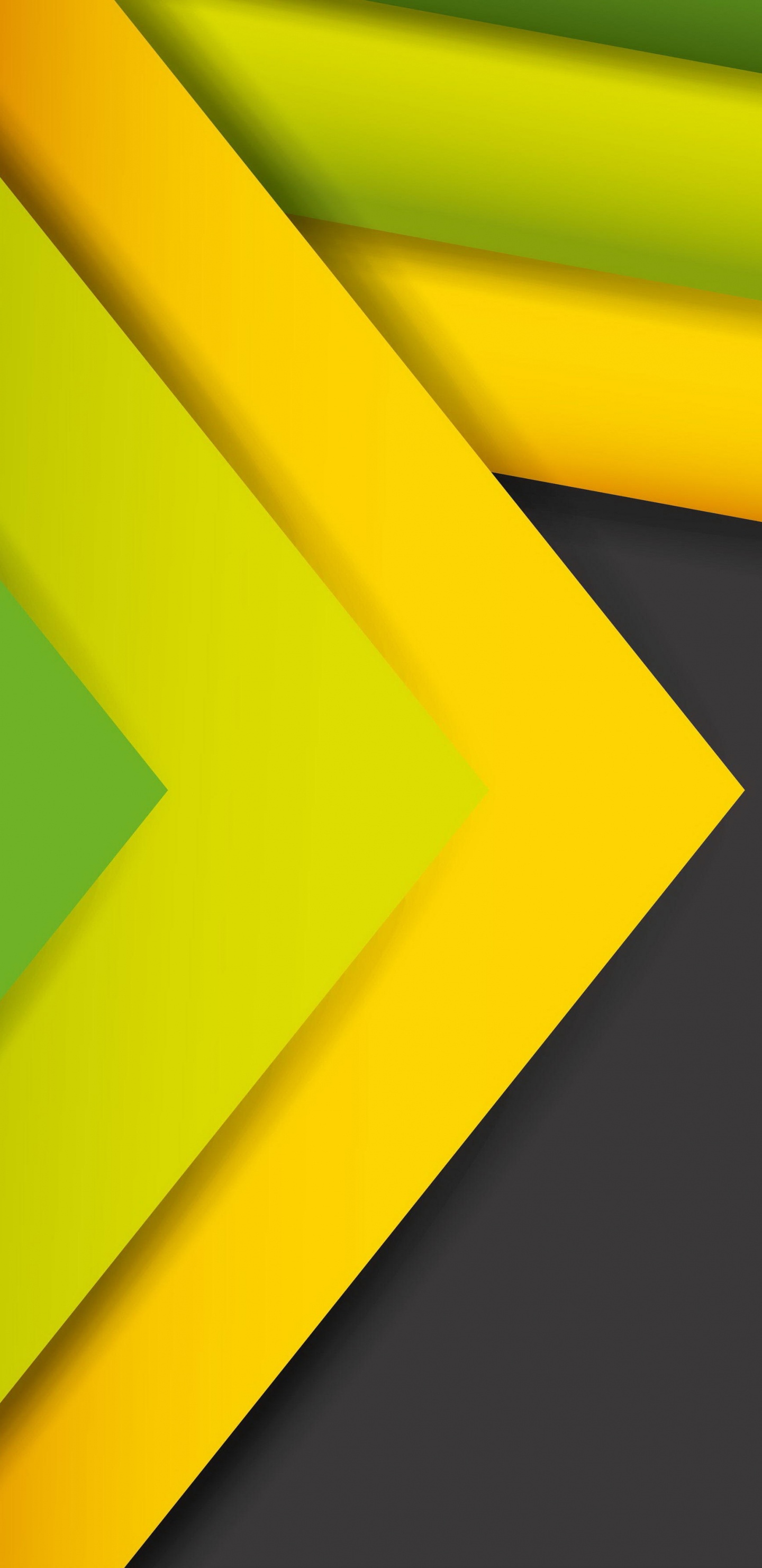 Yellow and Green Triangle Illustration. Wallpaper in 1440x2960 Resolution