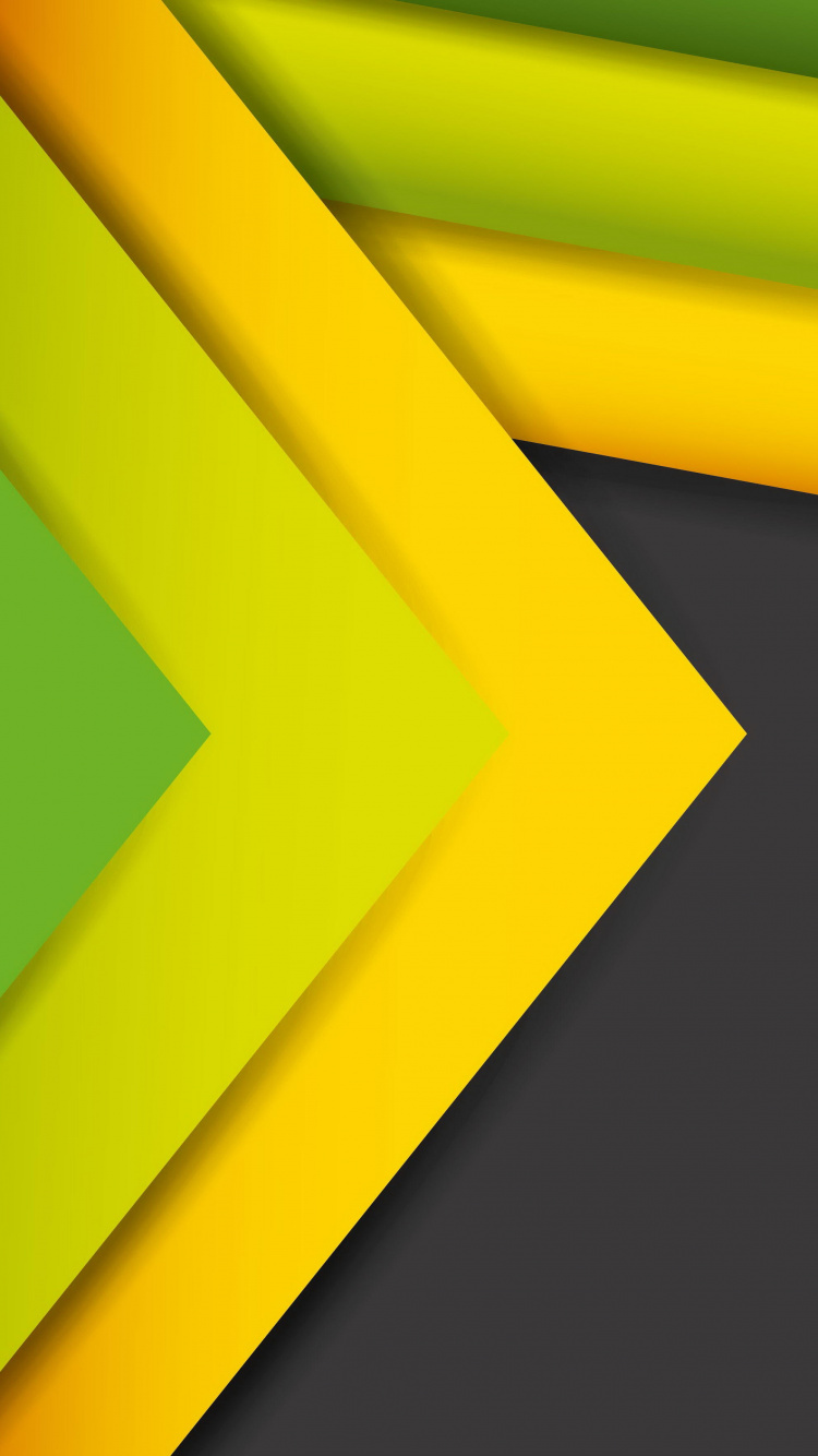 Yellow and Green Triangle Illustration. Wallpaper in 750x1334 Resolution